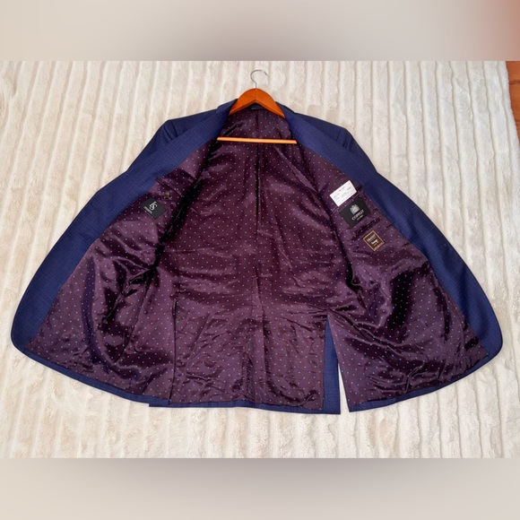 Coppley Drago blue tweed wool Super 130’s blazer sport coat jacket, sz 48 - Picture 4 of 13